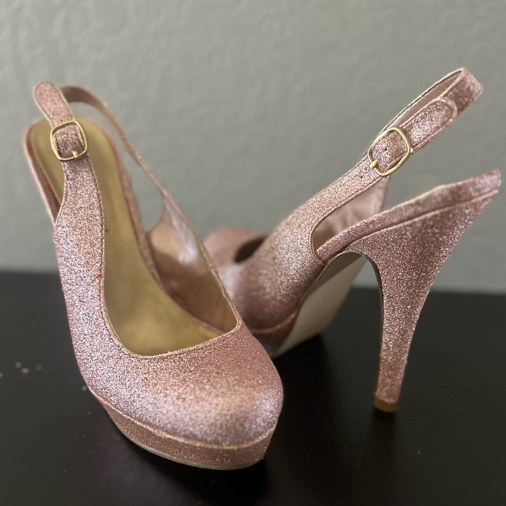 Size 8.5 Madden Girl pink sparkly heels.